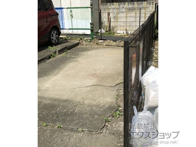 東京都足立区のYKKAPのフェンス・柵 イーネットフェンス 2F型 自由柱施工 施工例