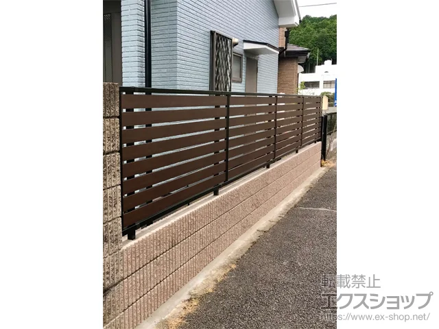 東京都横浜市のValue Selectのフェンス・柵 モクアルフェンス 　横板タイプ　自由柱施工 施工例