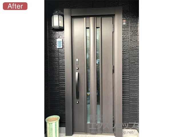神奈川県京都市のLIXIL リクシル（トステム）の玄関ドア リシェント玄関ドア3防火戸 断熱K4仕様 片開き仕様(ランマ無)R G15型 ※タッチキー仕様(キー付リモコン) 施工例
