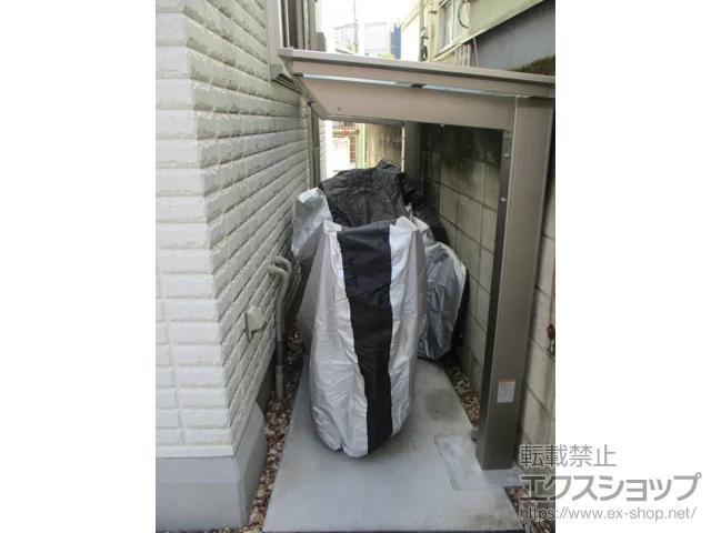 東京都つくば市のLIXIL リクシル（トステム）のテラス屋根 フーゴF 独立テラスタイプ 単体 積雪〜20cm対応 施工例