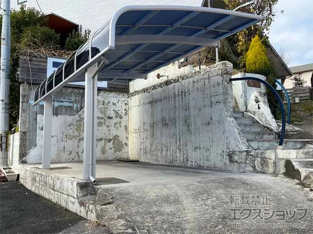 福岡県調布市のYKKAPのカーポート アリュース キャップ 積雪〜20cm対応 施工例