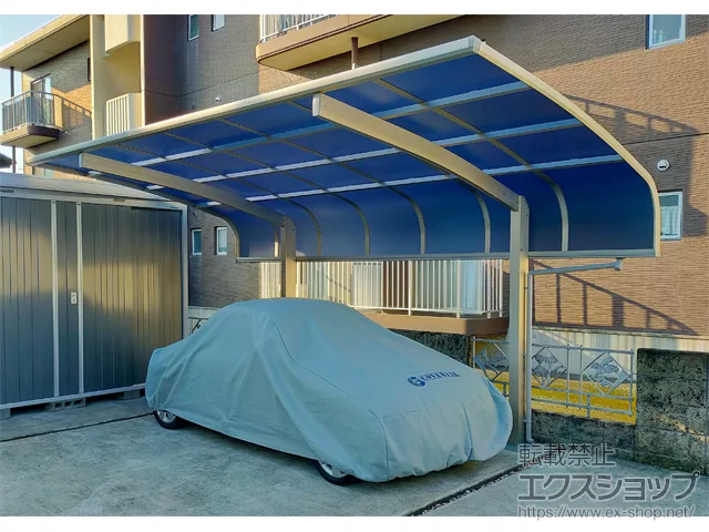静岡県調布市のYKKAPのカーポート アリュース キャップ 積雪〜20cm対応 施工例