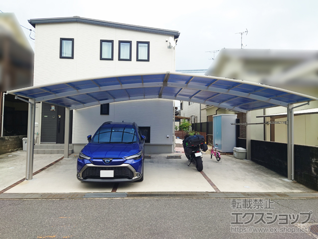 広島県呉市ののカーポート アリュース トリプル　積雪〜20cm対応＋水平式物干し 施工例