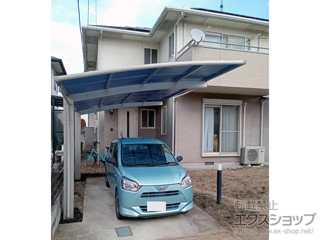 栃木県伊丹市のYKKAPのカーポート アリュース 600タイプ 1台用 積雪〜20cm対応 施工例