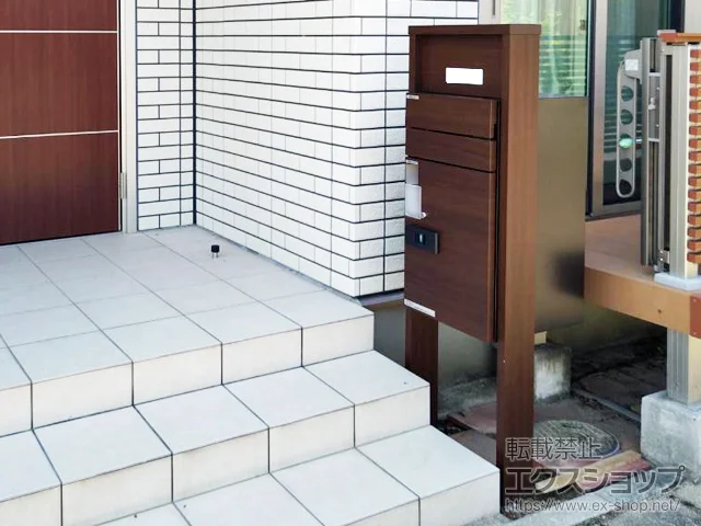 福岡県寝屋川市のLIXIL(リクシル)のポスト・門柱・宅配ボックス ルシアス ポストユニット HB01型 施工例