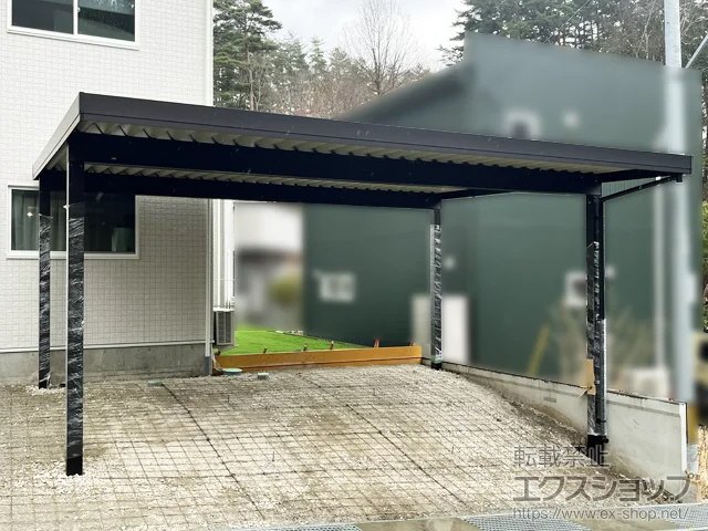 長野県木津川市のValue Selectのカーポート ジーポートPro 積雪50cm対応 2台用 4本柱 施工例